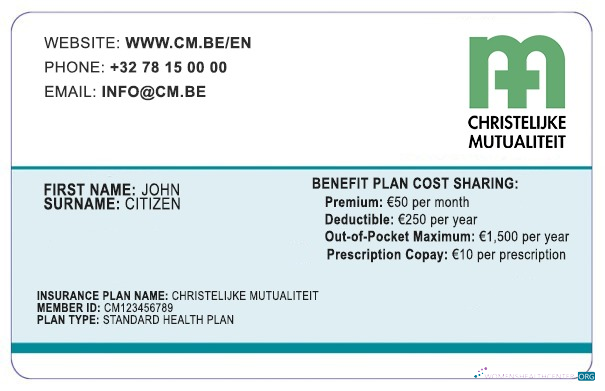 Download Belgium health insurance card Photoshop template